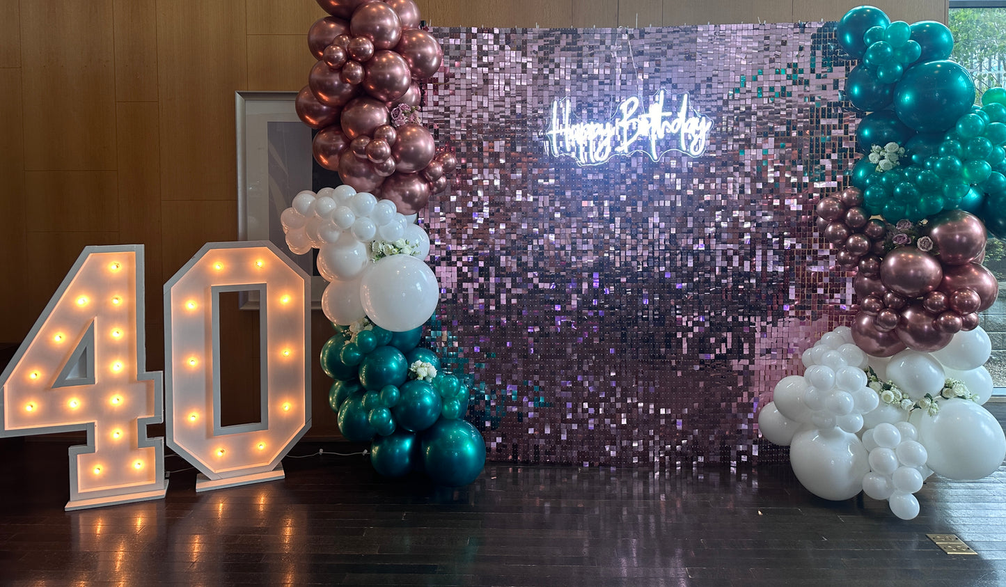 Shimmer Wall with Heavy Duty Backdrop Stand RENTAL