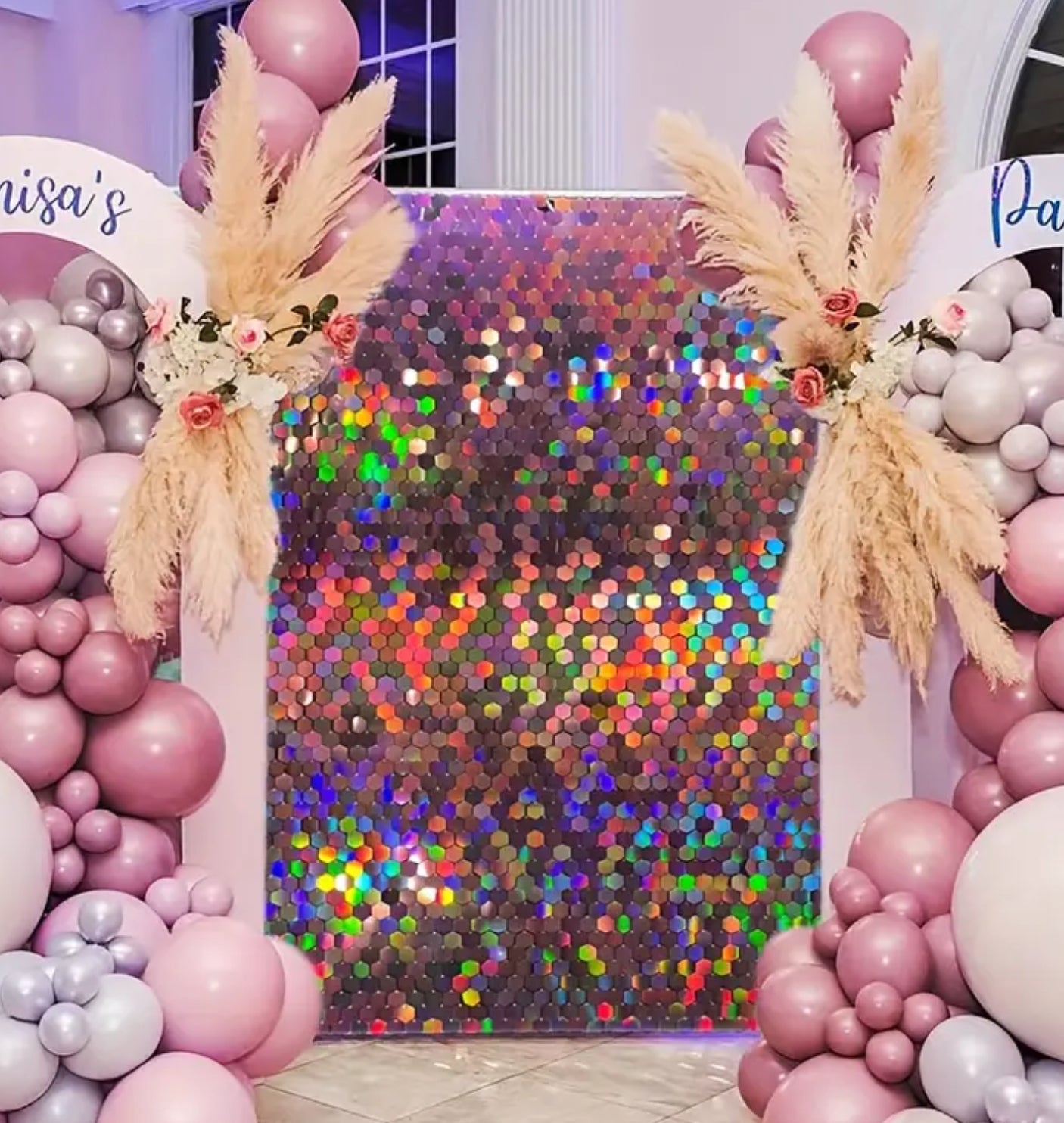 Shimmer Wall with Heavy Duty Backdrop Stand RENTAL