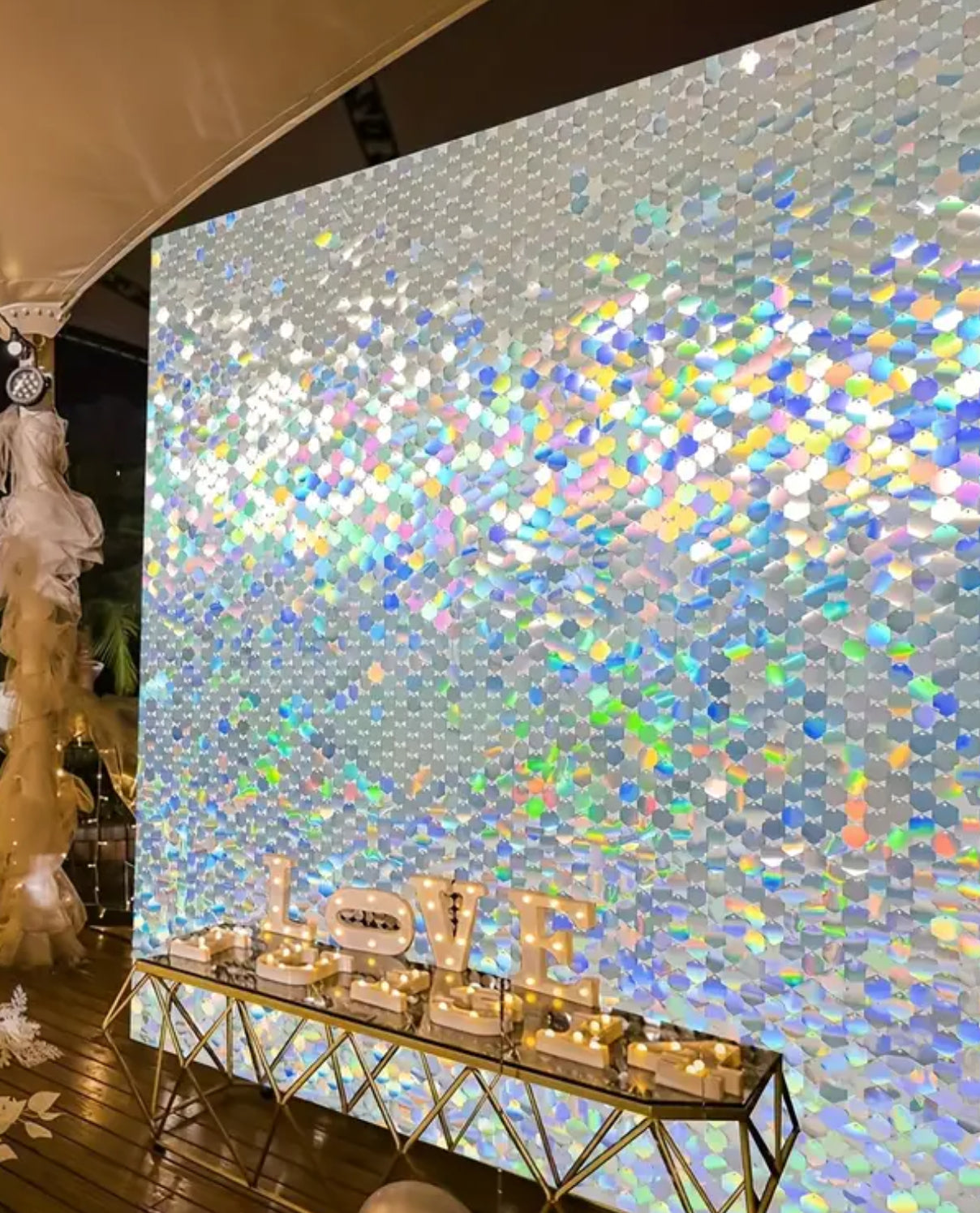 Shimmer Wall with Heavy Duty Backdrop Stand RENTAL