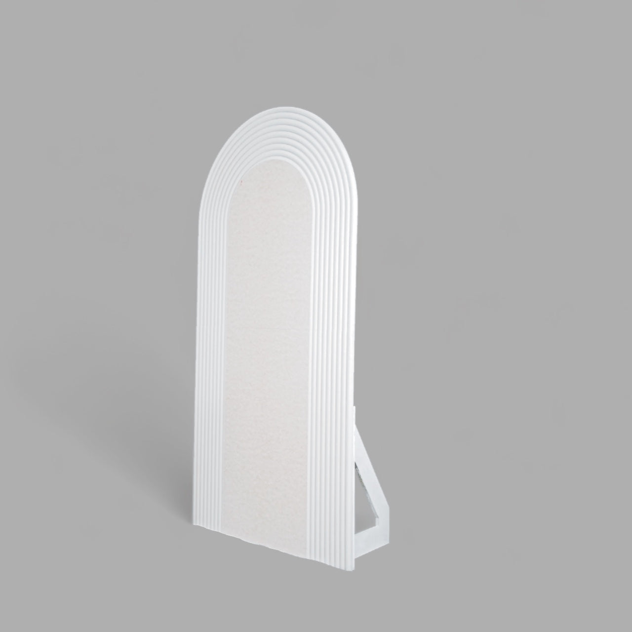 Arch Half Ripple Wood Backdrop RENTAL - White