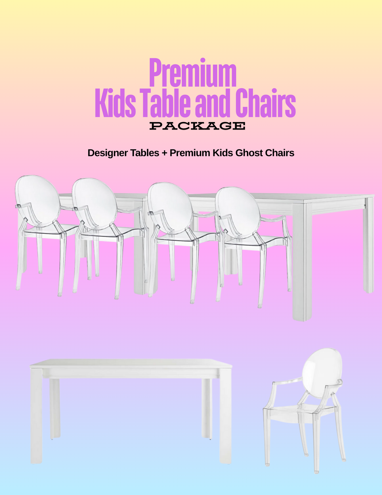 Premium Kids Table and Chairs RENTAL