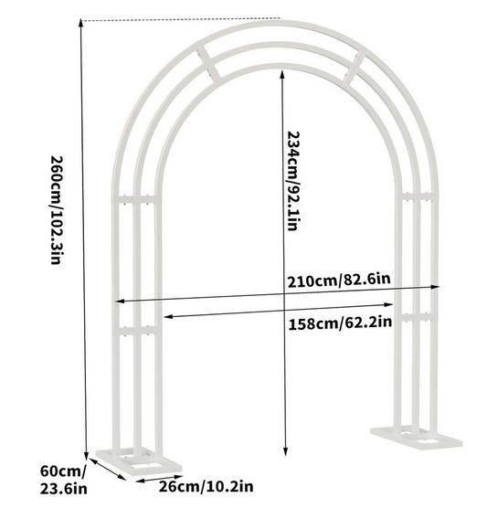 Triple Arch Backdrop RENTAL - Extra Tall 6.8' x 8.5'