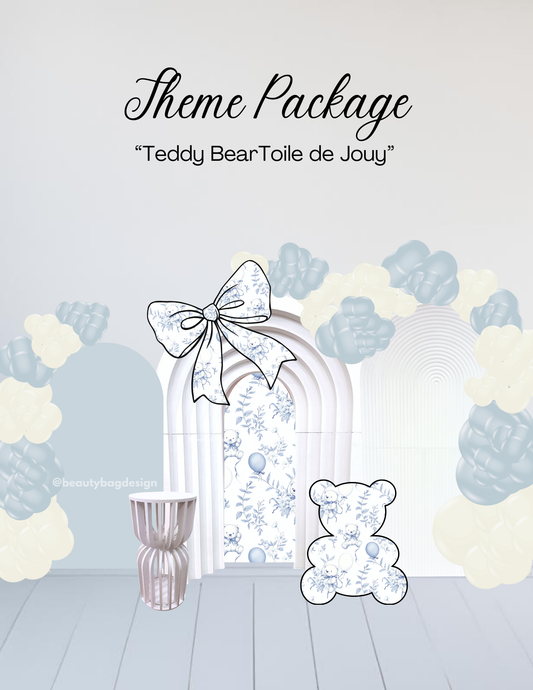 "Teddy Bear Toile de Jouy" Theme RENTAL Package